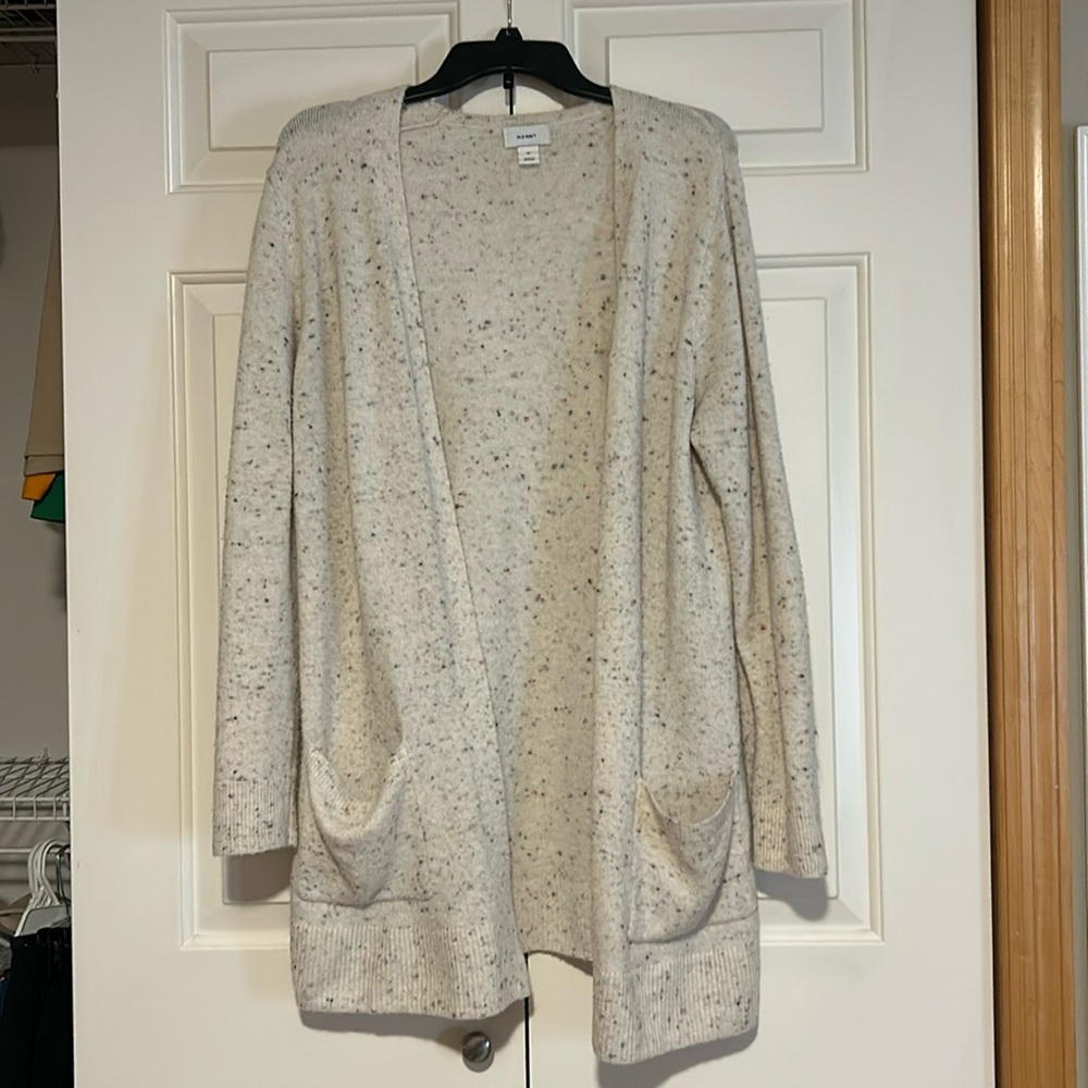 Old navy - cardigan - cream w/ colored speckles - sz medium